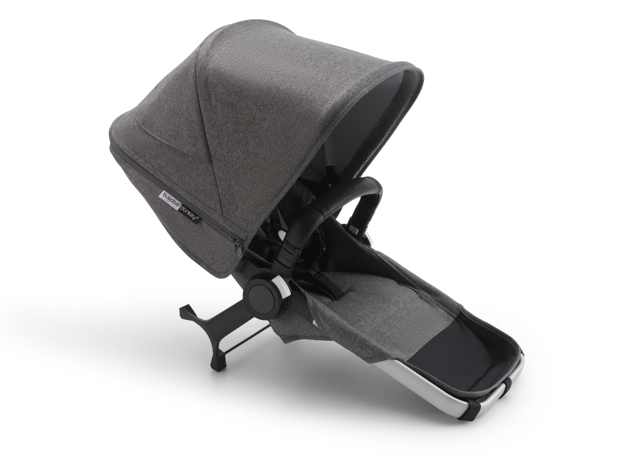 Bugaboo Donkey 3 duo extension complete | ALU/GREY MELANGE-GREY ME - Thumbnail Slide 2 van 2