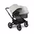 Bugaboo Donkey 5 Duo double stroller black base, grey mélange fabrics, misty white sun canopy - Thumbnail Slide 1 of 11