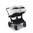 Bugaboo Donkey 5 twin stroller black base, midnight black fabrics, misty white sun canopy - Thumbnail Slide 4 of 12