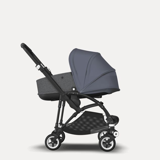 Bugaboo Bee 5 seat and bassinet stroller steel blue sun canopy, grey melange fabrics, black base - Main Image Slide 2 of 6