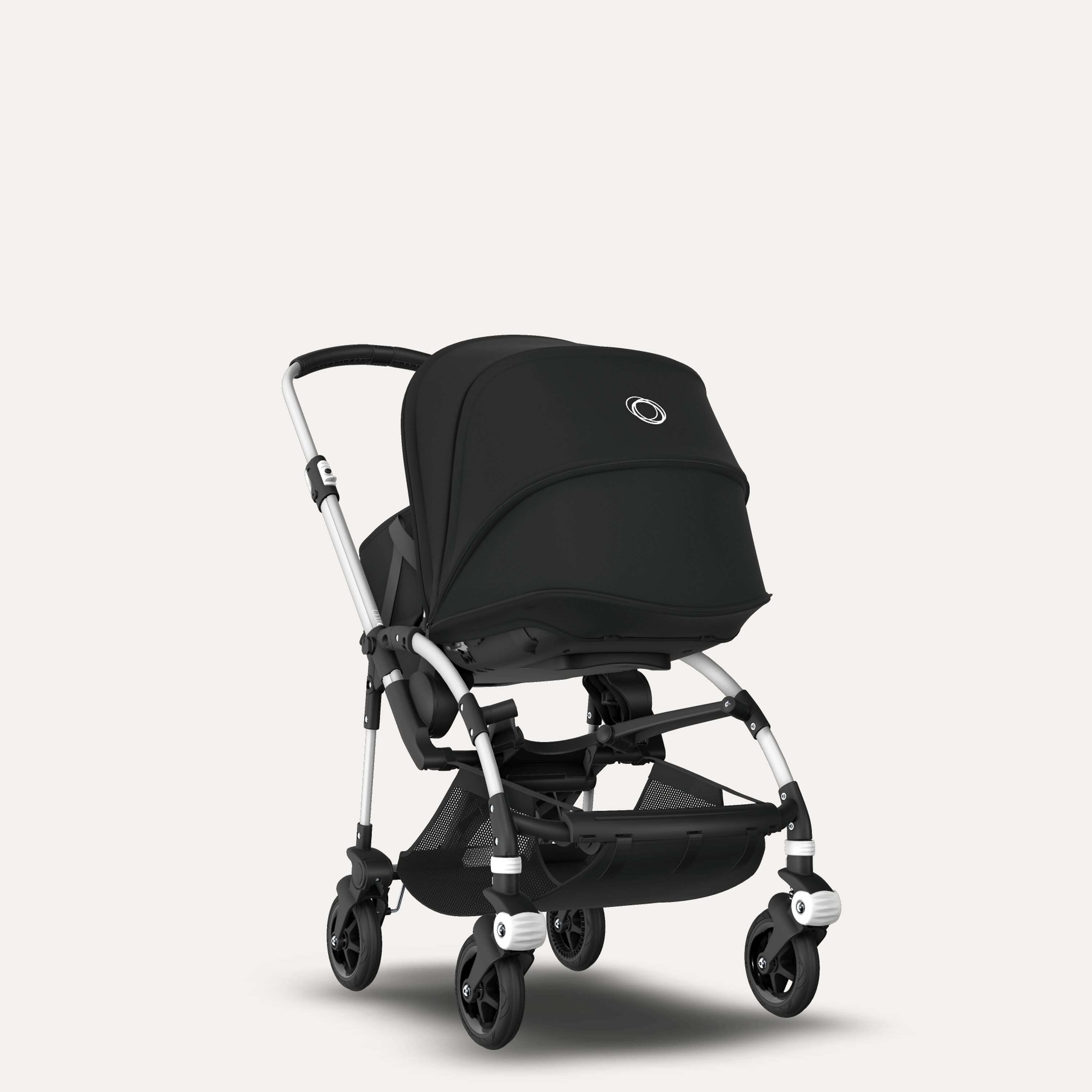 Bugaboo Bee 5 seat and bassinet stroller black sun canopy, black fabrics, aluminium base - Main Modal Image Slide 1 of 6