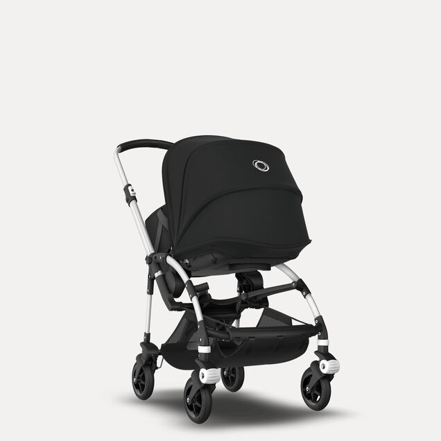 Bugaboo Bee 5 seat and bassinet stroller black sun canopy, black fabrics, aluminium base - Main Image Slide 1 of 6