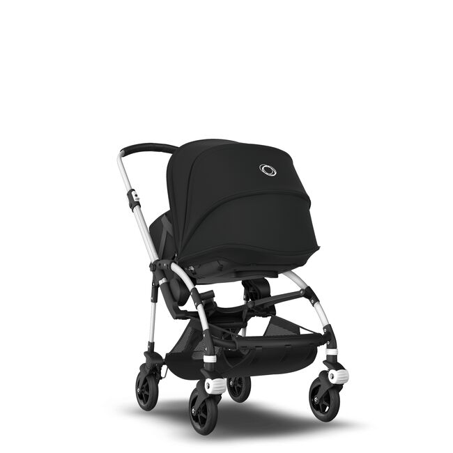 Bugaboo Bee 5 seat and bassinet stroller black sun canopy, black fabrics, aluminium base - Main Image Slide 1 of 6