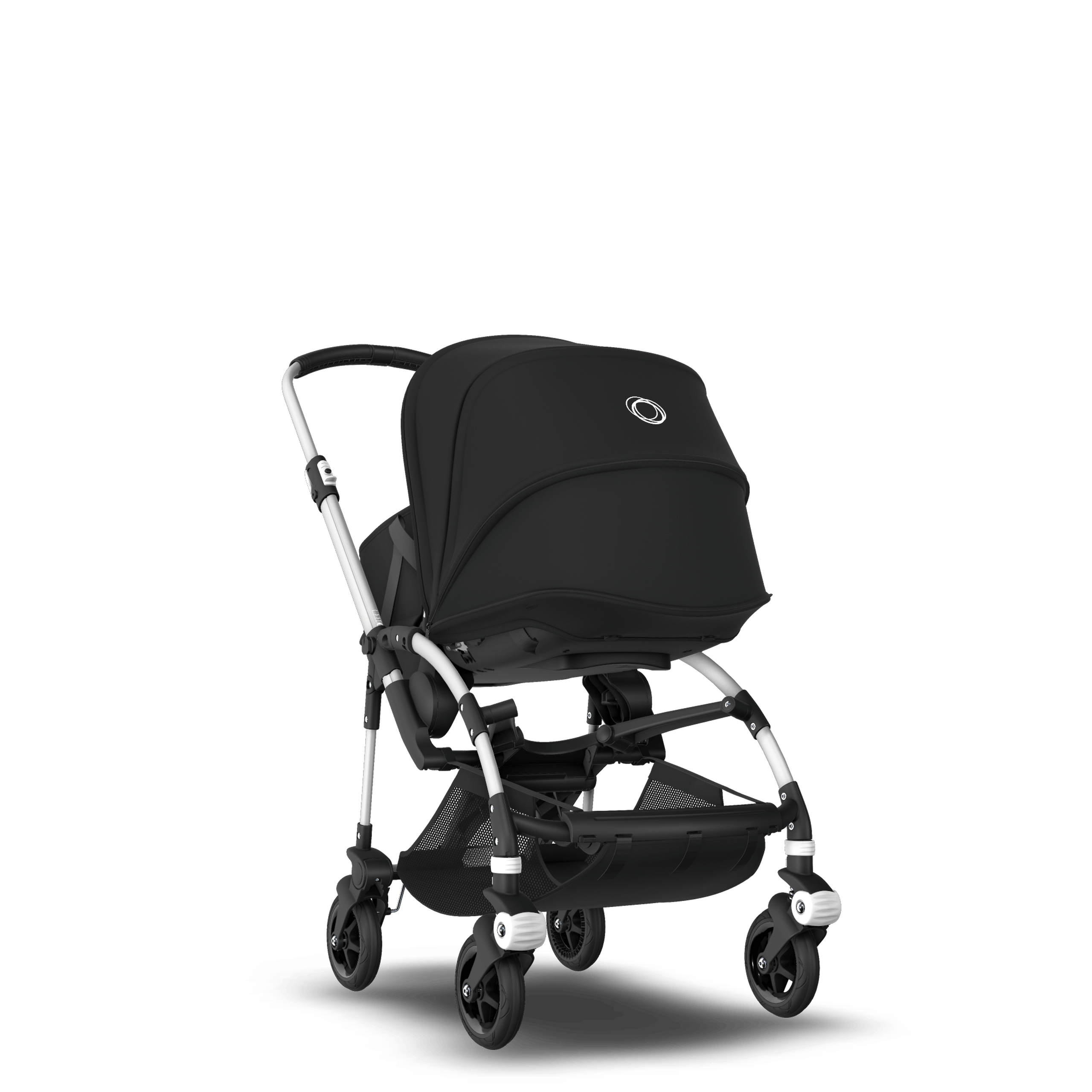 Bugaboo Bee 5 seat and bassinet stroller black sun canopy, black fabrics, aluminium base - Thumbnail Slide 1 of 6