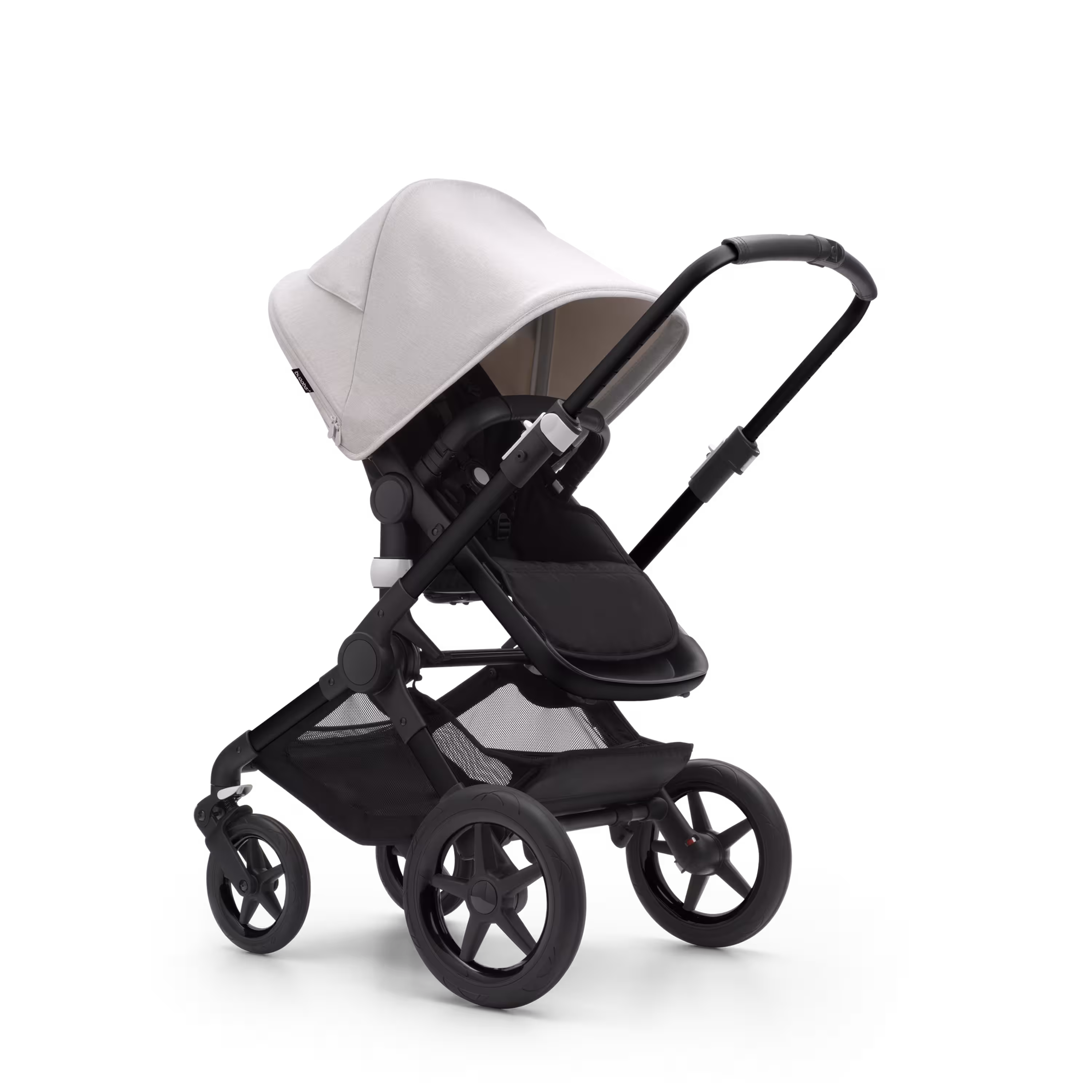 Bugaboo Fox 3 bassinet and seat stroller black base, midnight black fabrics, misty white sun canopy - Main Modal Image Slide 7 of 9