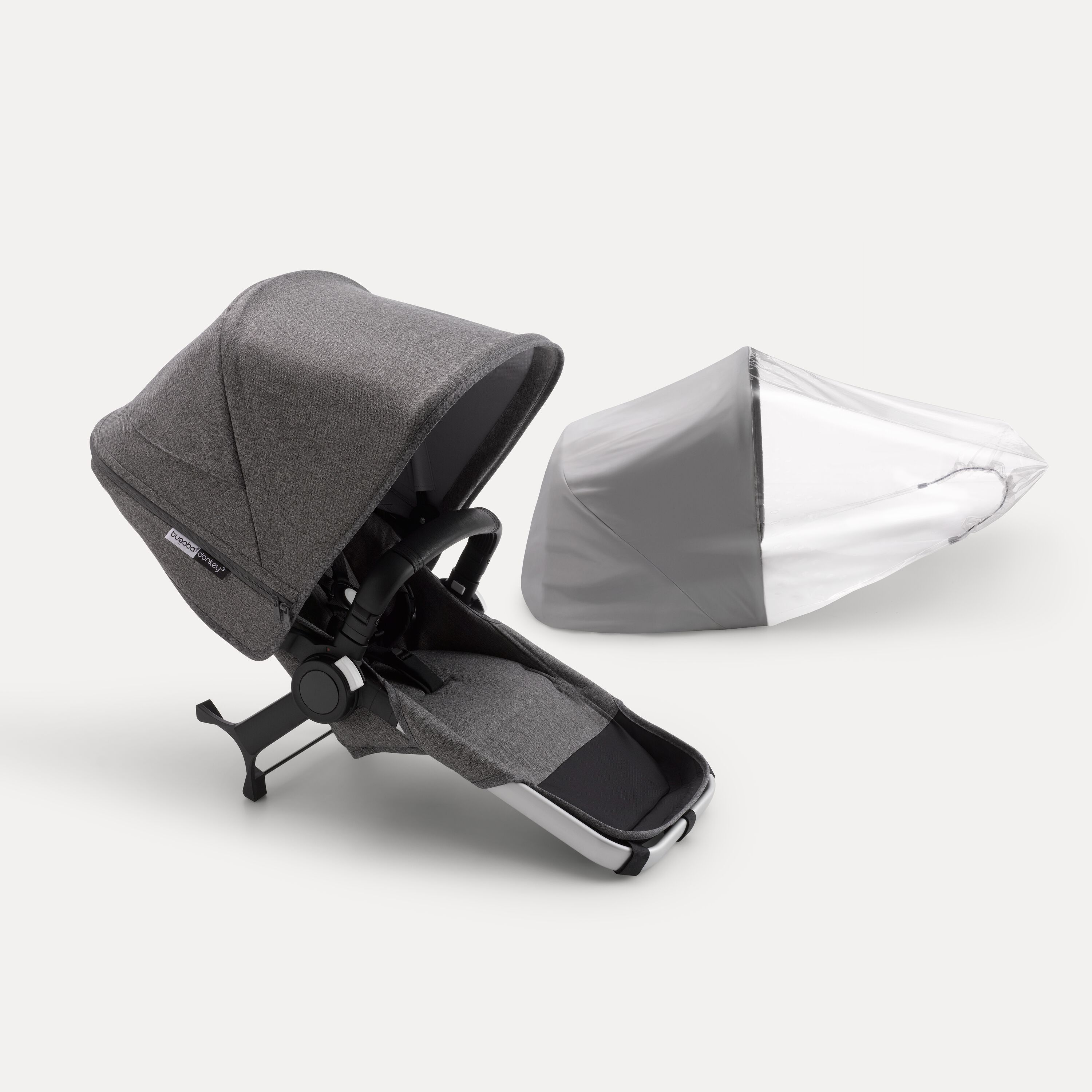 Refurbished Bugaboo donkey3 duo extension compl ALU/GREY MELANGE-GREY ME - Main Modal Image Slide 1 of 2