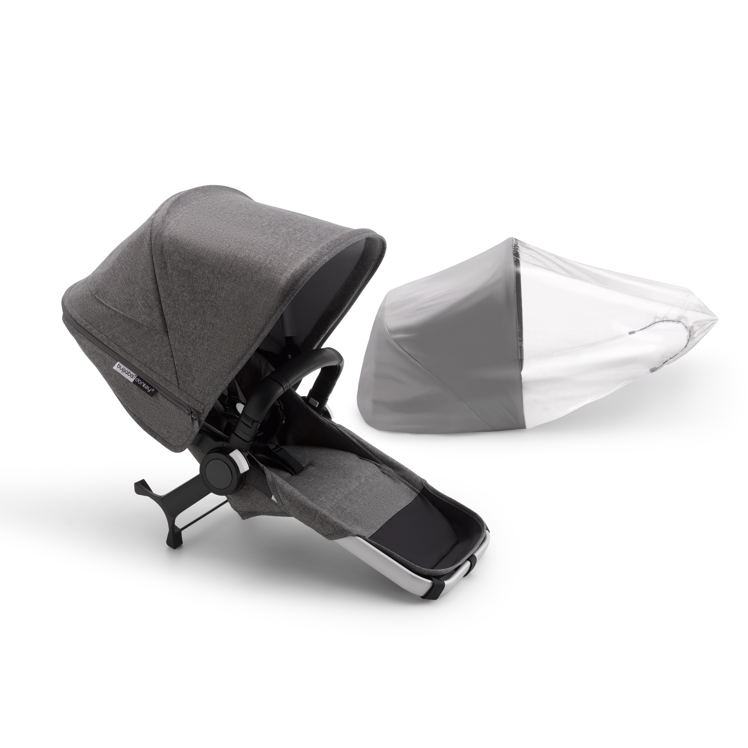 Refurbished Bugaboo Donkey3 duo extension compl UK ALU/GREY MELANGE-GREY - Thumbnail Slide 1 of 2