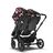 Bugaboo Donkey 5 twin stroller black base, grey mélange fabrics, animal explorer pink/red sun canopy - Thumbnail Slide 3 of 12