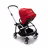 Bugaboo Bee 6 seat stroller red sun canopy, grey mélange fabrics, aluminium base - Thumbnail Slide 2 of 2