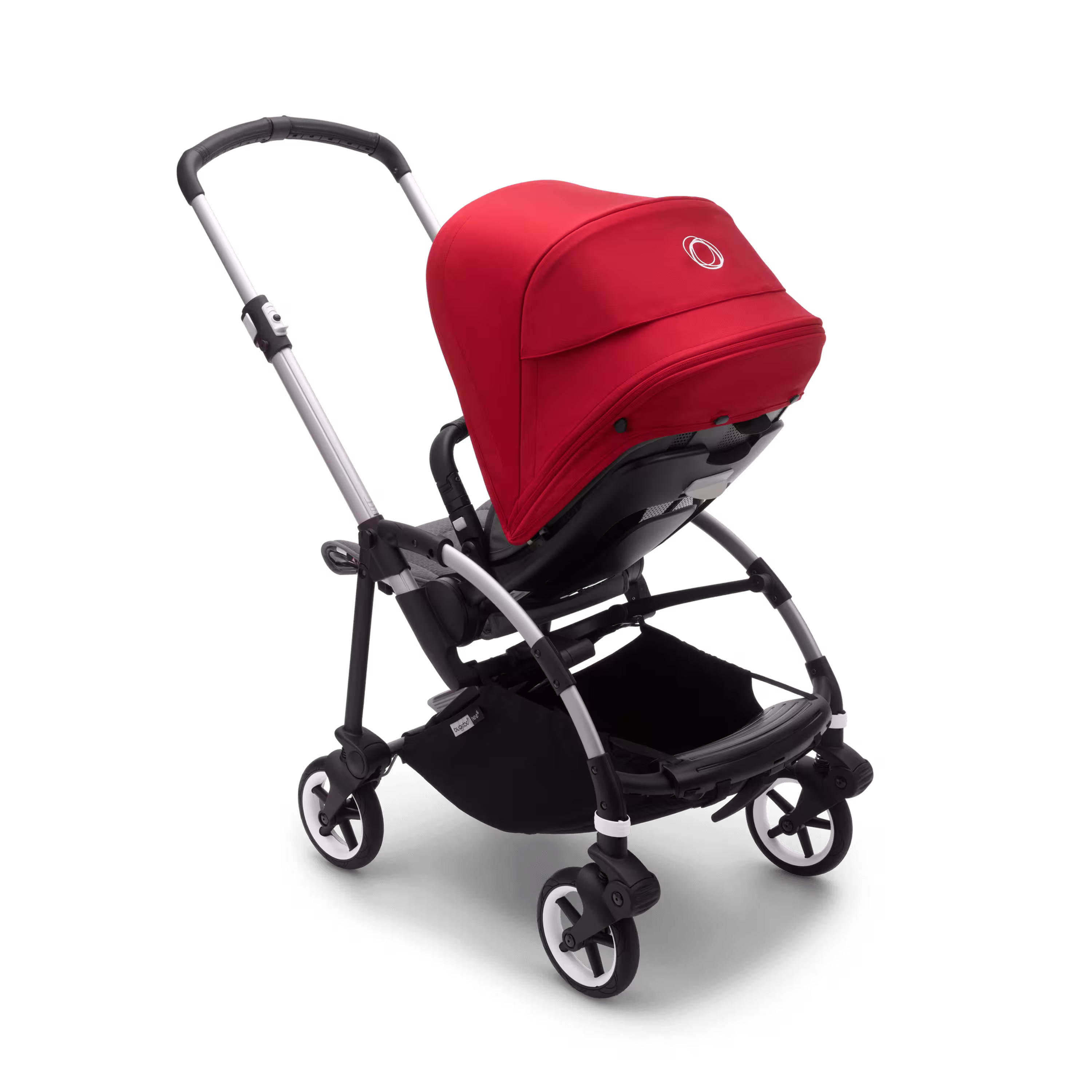 Bugaboo Bee 6 seat stroller red sun canopy, grey mélange fabrics, aluminium base - Main Modal Image Slide 2 of 2