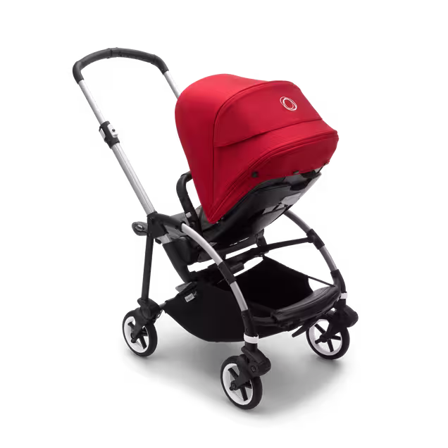 Bugaboo Bee 6 seat stroller red sun canopy, grey mélange fabrics, aluminium base - Main Image Slide 2 of 2