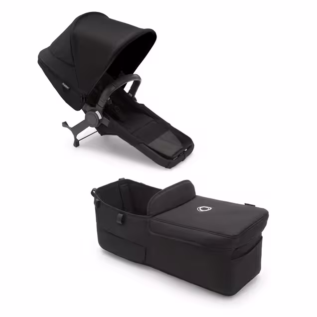 Refurbished Bugaboo Donkey 5 Twin extension set complete MIDNIGHT BLACK-MIDNIGHT BLACK - Main Image Slide 1 van 1