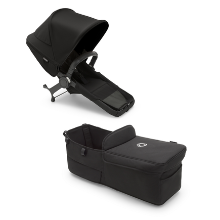 PP Bugaboo Donkey 5 Twin extension set complete MIDNIGHT BLACK-MIDNIGHT BLACK - view 1