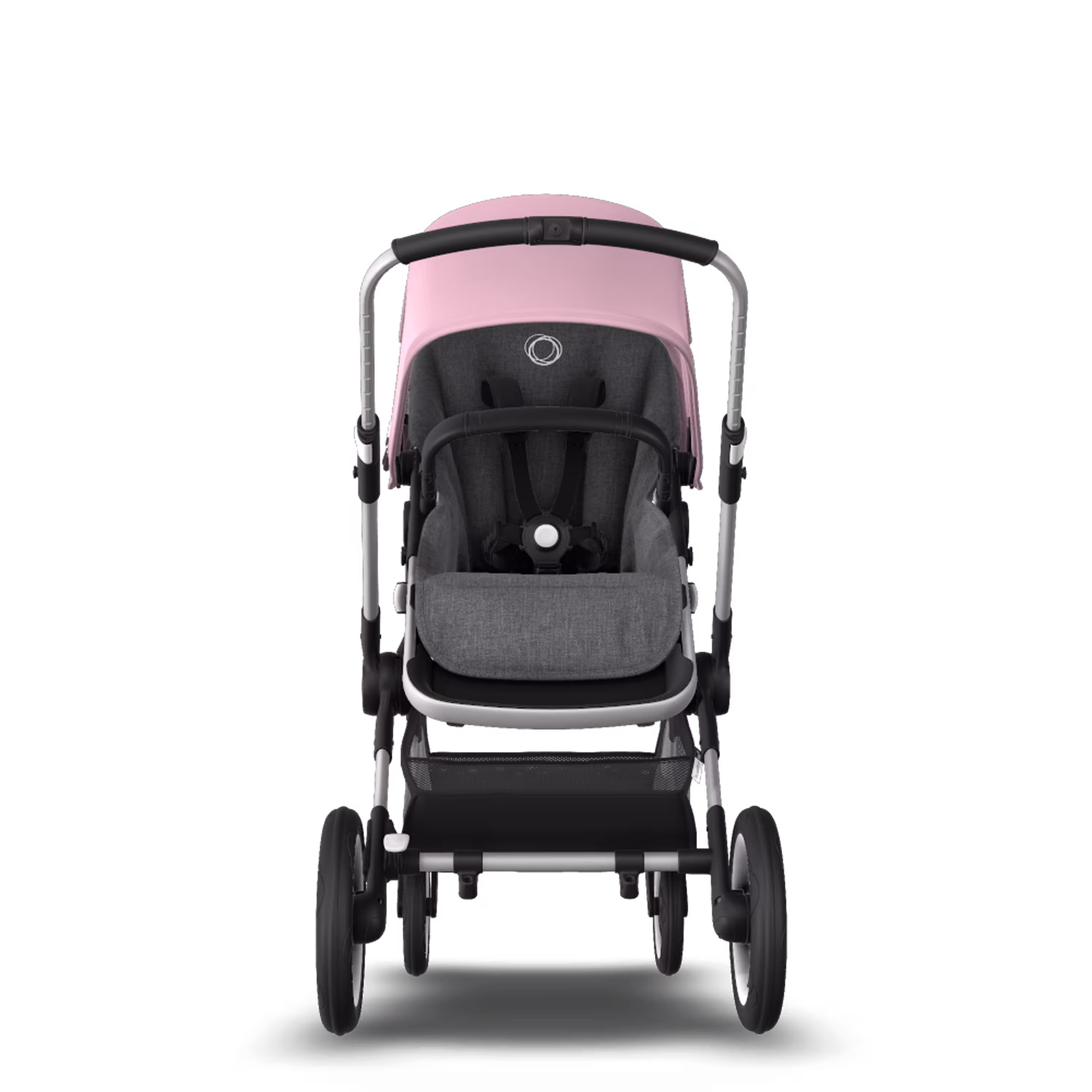 Bugaboo Fox 2 seat and carrycot pushchair soft pink sun canopy, grey melange fabrics, aluminium base - Main Modal Image Slide 7 of 10