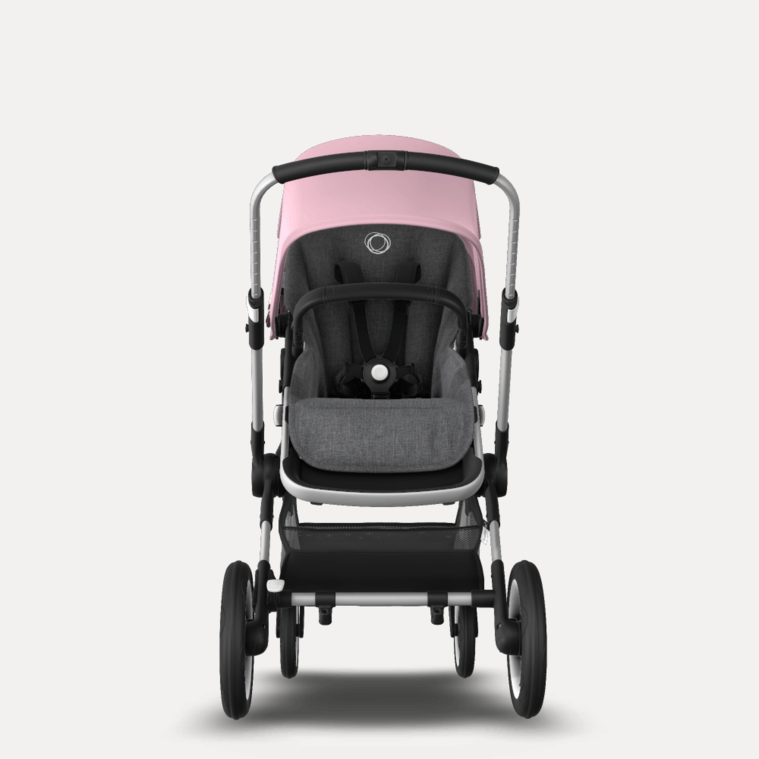 Bugaboo Fox 2 seat and carrycot pushchair soft pink sun canopy, grey melange fabrics, aluminium base - Main Modal Image Slide 7 of 10