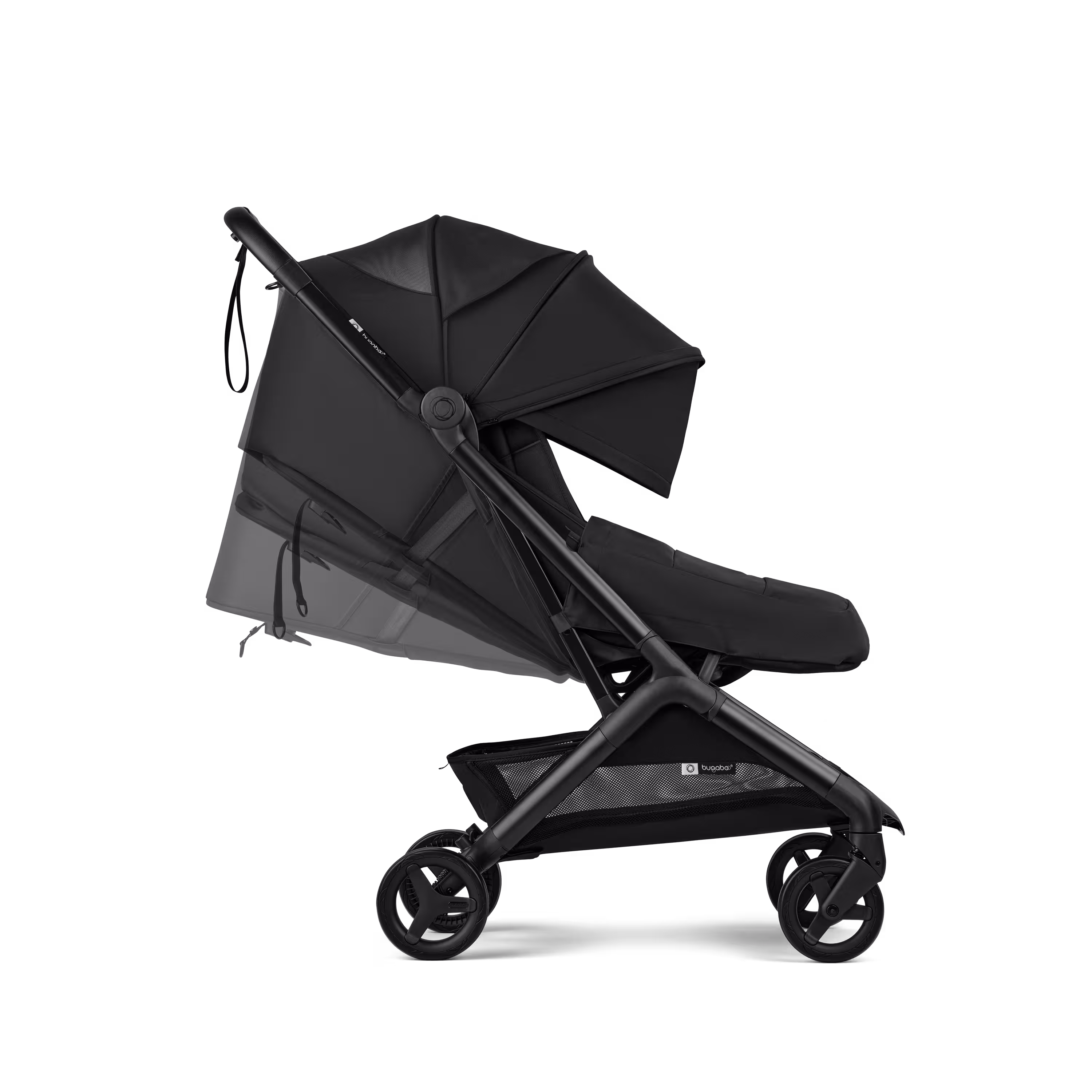 Bugaboo Butterfly 2 Plus travel stroller black base, deep indigo fabrics, deep indigo sun canopy - Main Modal Image Slide 9 of 12