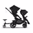 Bugaboo Kangaroo 2-in-1 tandem stroller with two seats and a wheeled board, with Midnight Black fabrics and Midnight Black sun canopies. - Thumbnail Slide 7 of 18