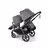 Bugaboo Kangaroo seat-only tandem black base, moon grey fabrics, moon grey sun canopy - Thumbnail Slide 1 of 12