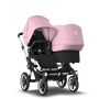 Bugaboo Donkey 3 Duo seat and bassinet stroller soft pink sun canopy, black fabrics, aluminium base - Thumbnail Slide 1 of 5