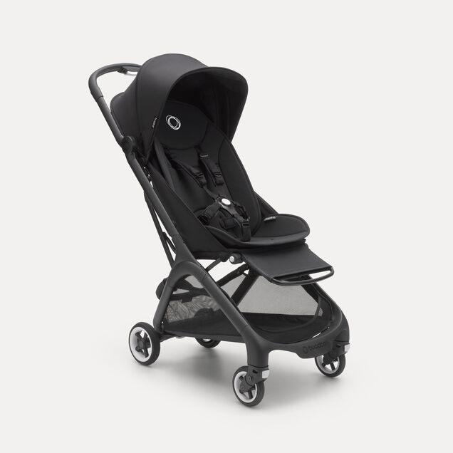 Bugaboo Butterfly travel stroller black base, midnight black fabrics, midnight black sun canopy - Main Image Slide 2 of 14