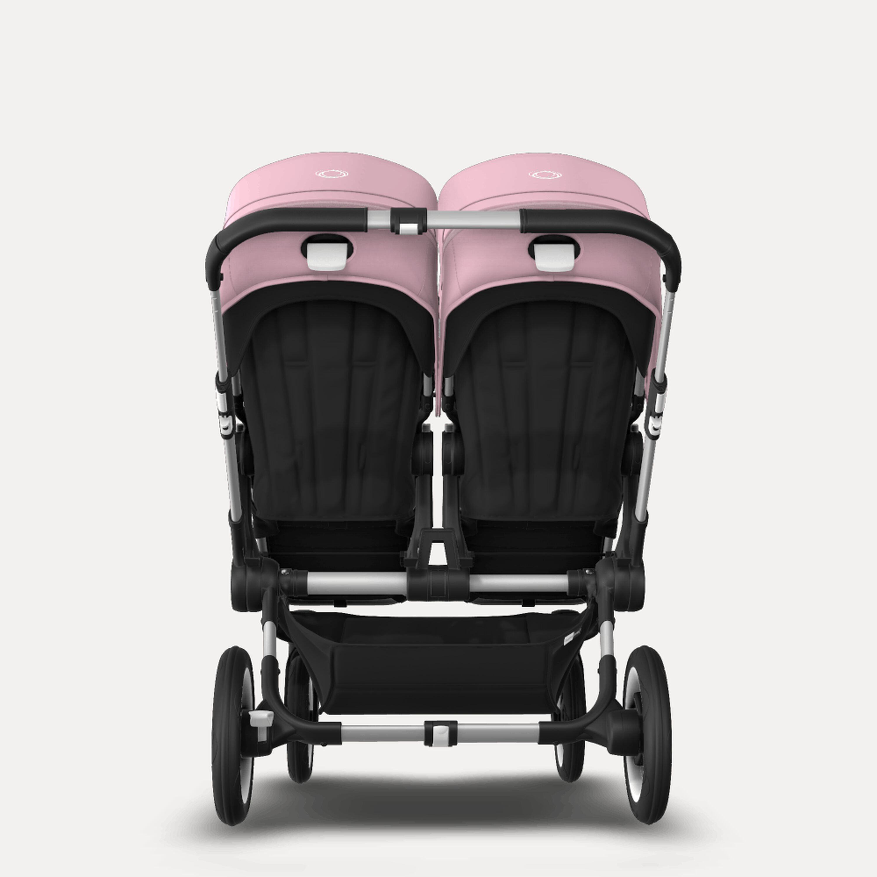 Bugaboo Donkey 3 Twin seat and bassinet stroller soft pink sun canopy, black fabrics, aluminium base - Main Modal Image Slide 7 of 9