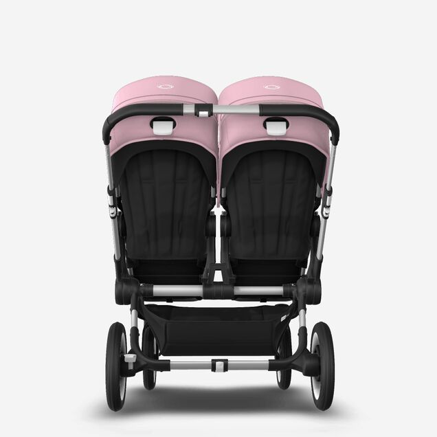 Bugaboo Donkey 3 Twin seat and bassinet stroller soft pink sun canopy, black fabrics, aluminium base - Main Image Slide 7 of 9