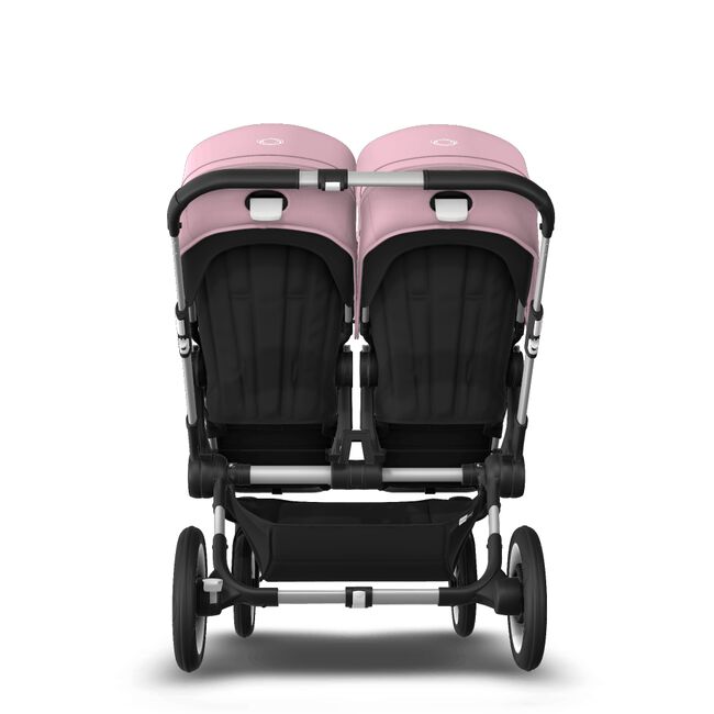 Bugaboo Donkey 3 Twin seat and bassinet stroller soft pink sun canopy, black fabrics, aluminium base - Main Image Slide 7 van 9