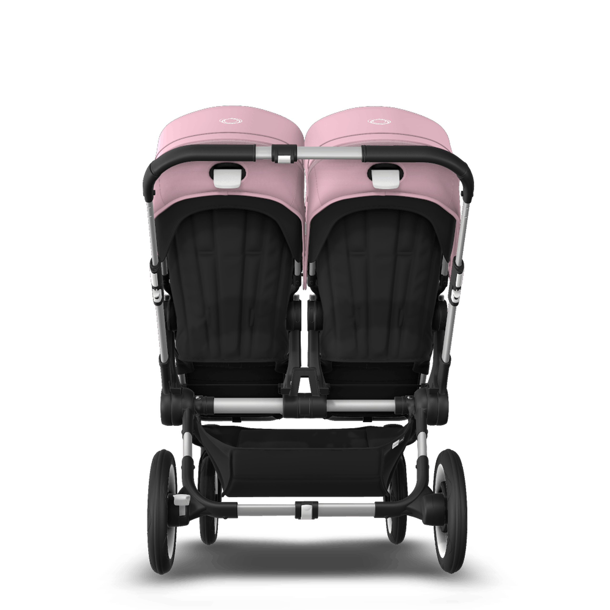 Bugaboo Donkey 3 Twin seat and bassinet stroller soft pink sun canopy, black fabrics, aluminium base - Thumbnail Slide 7 of 9