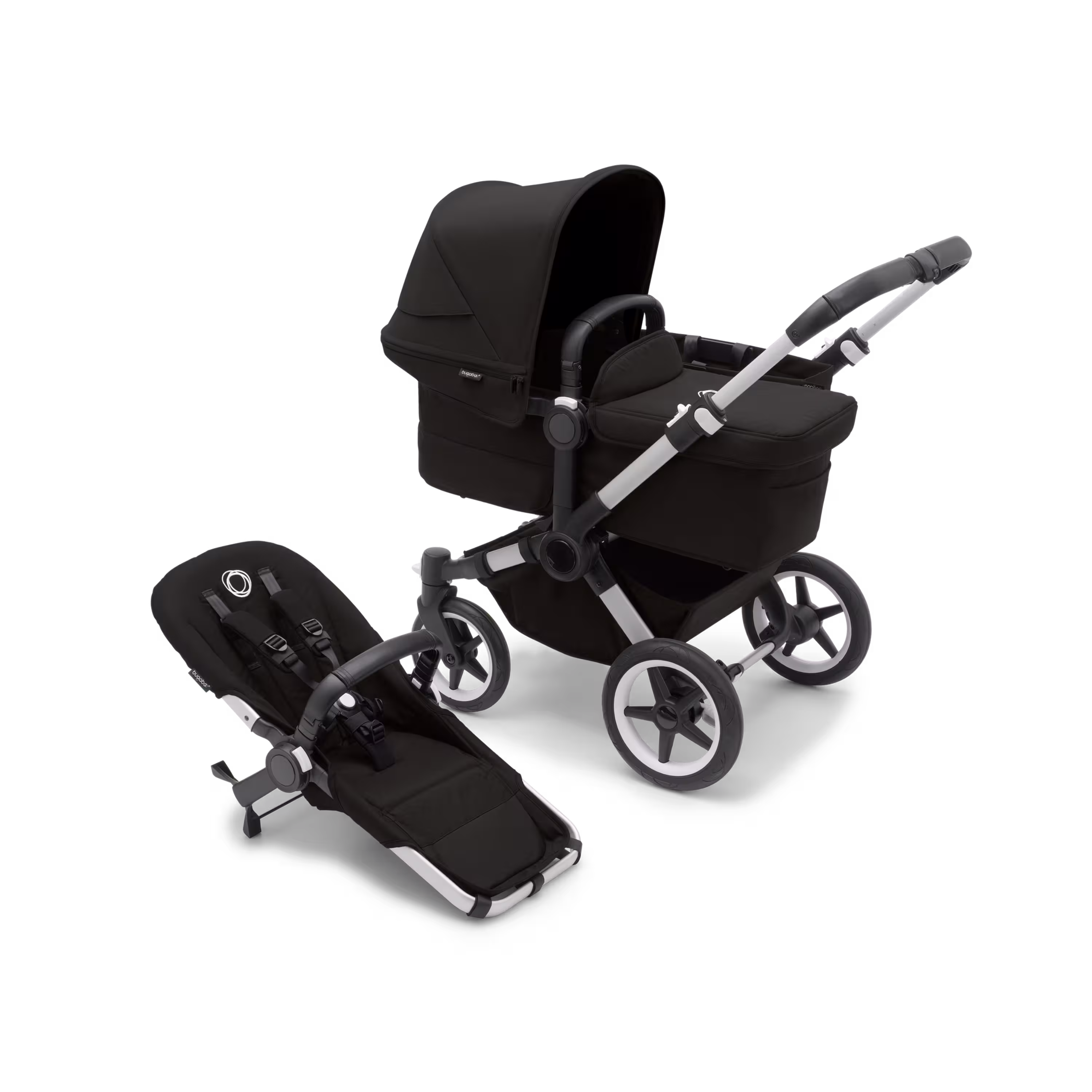 Bugaboo Donkey 5 Mono 2-in-1 stroller aluminium base, midnight black fabrics, midnight black sun canopy - Main Modal Image Slide 1 of 9