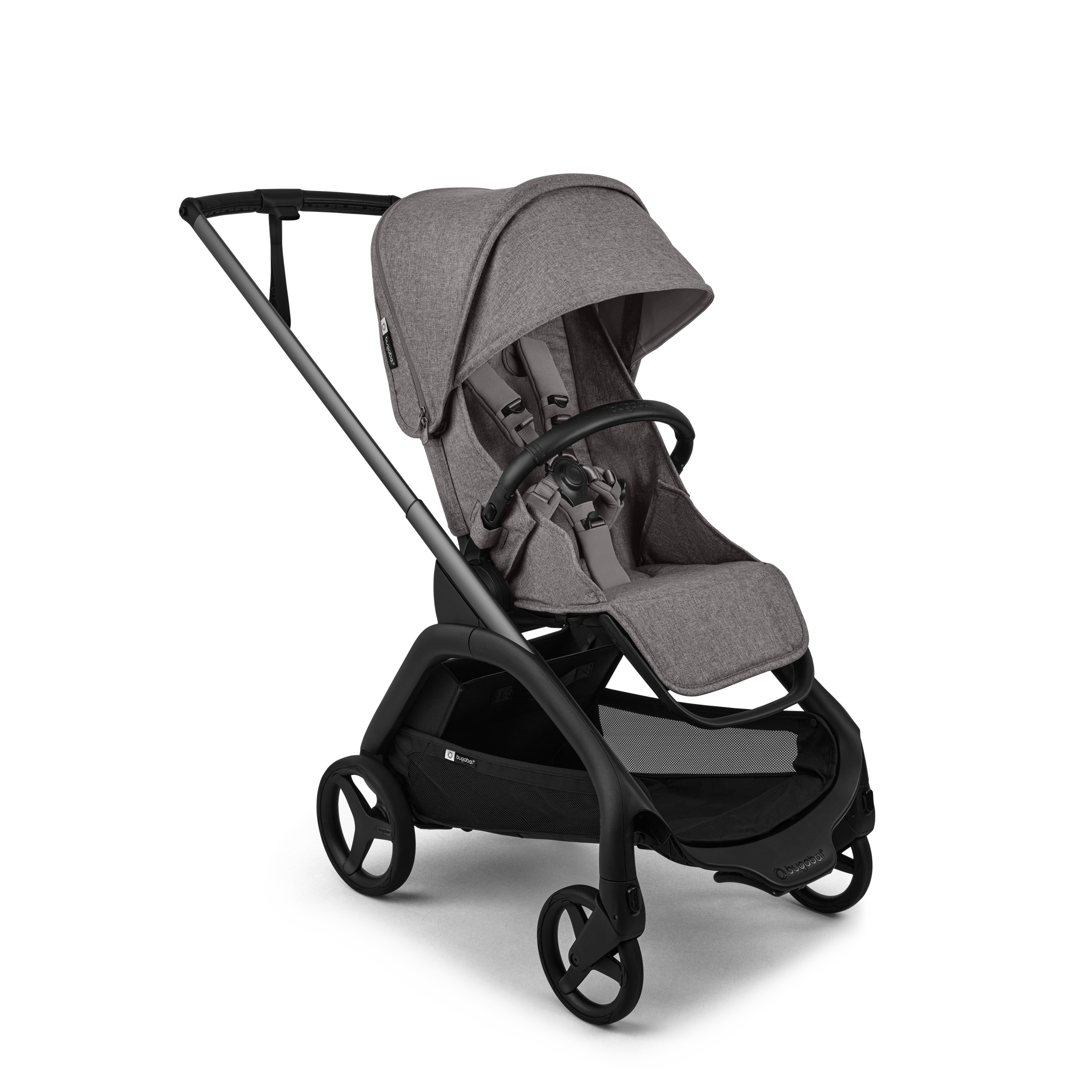 Bugaboo Dragonfly Plus 2-in-1 pushchair graphite base, grey melange fabrics, grey melange sun canopy  - Thumbnail Slide 3 of 11