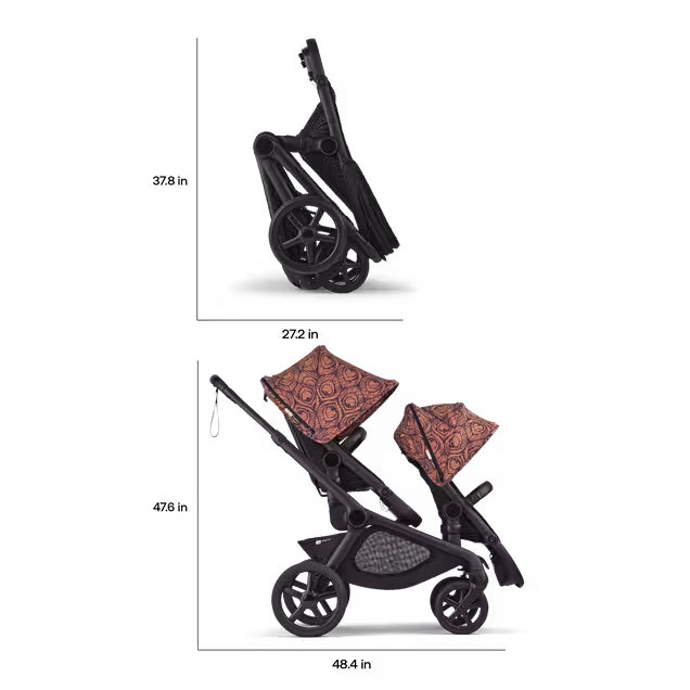 Bugaboo x Artipoppe Kangaroo Limited edition 2-in-1 tandem stroller black base, heritage black fabrics, bugaboo x artipoppe sun canopy - Main Image Slide 8 of 10