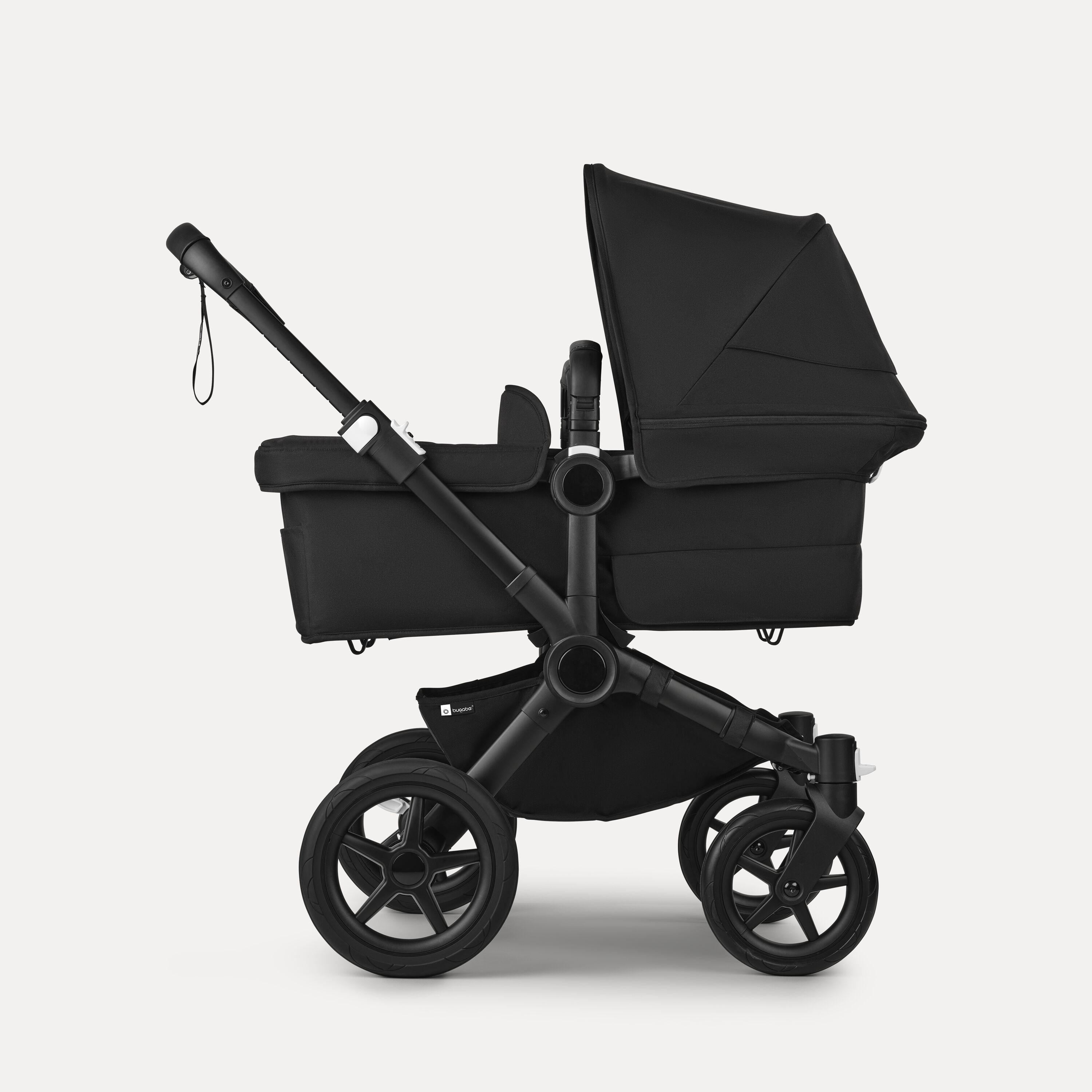 Bugaboo Donkey 5 twin stroller black base, midnight black fabrics, midnight black sun canopy - Main Modal Image Slide 2 of 12