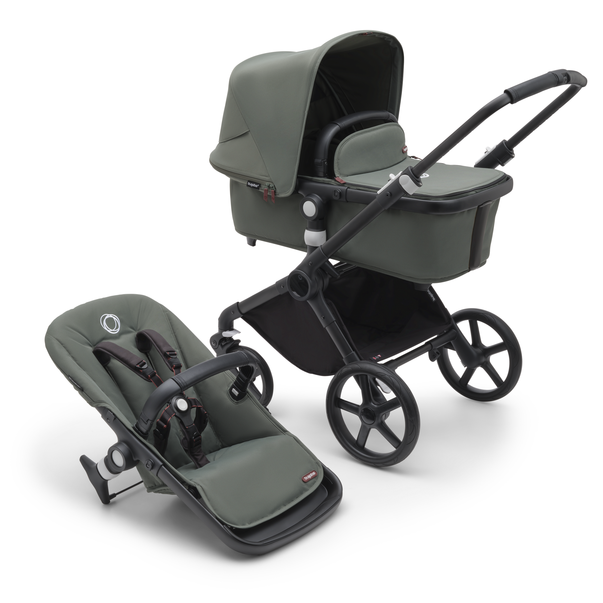 Refurbished Bugaboo Fox Cub complete BLACK/FOREST GREEN-FOREST GREEN - Thumbnail Slide 1 of 11