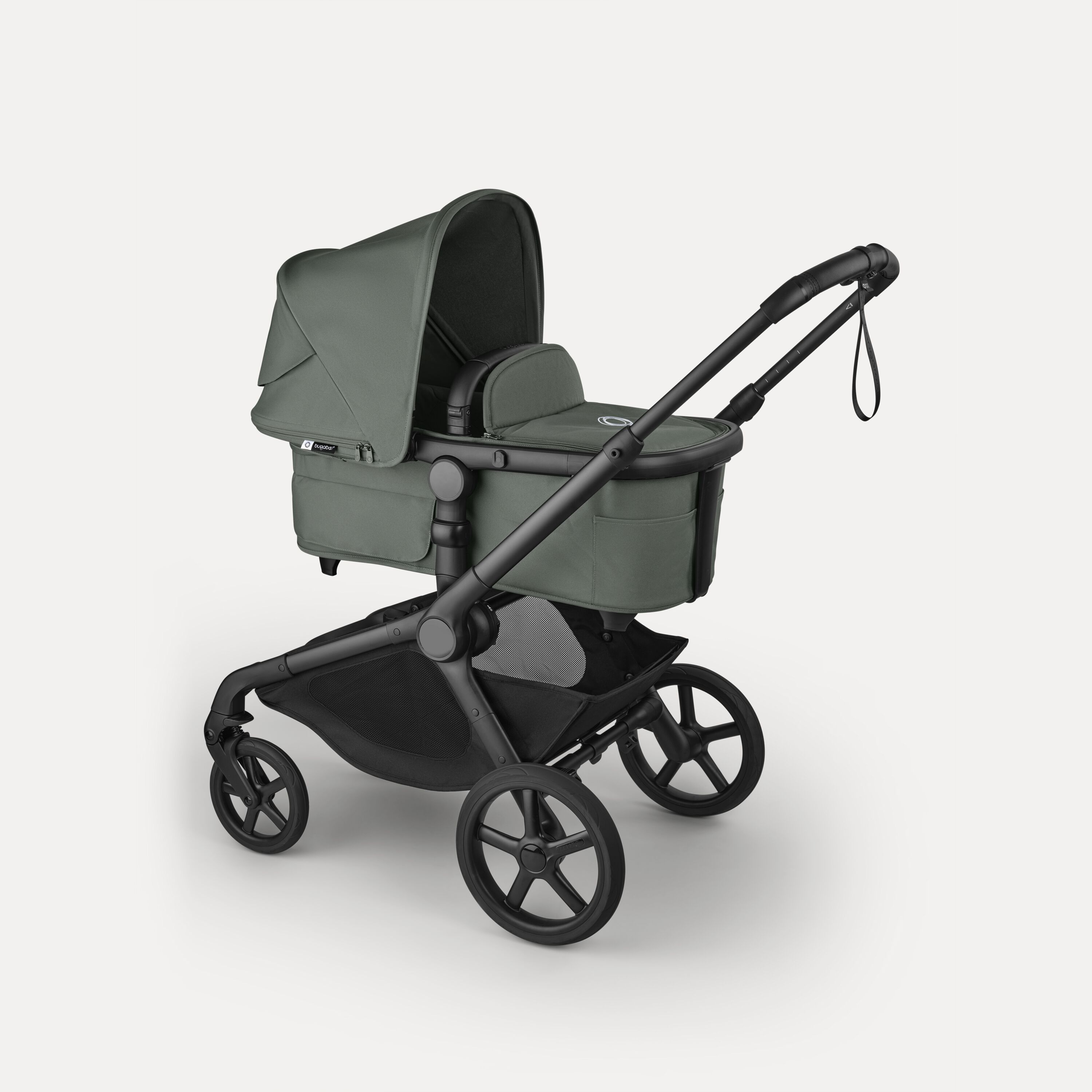 Bugaboo Kangaroo 2-in-1 stroller black base, forest green fabrics, forest green sun canopy - Main Modal Image Slide 3 of 18