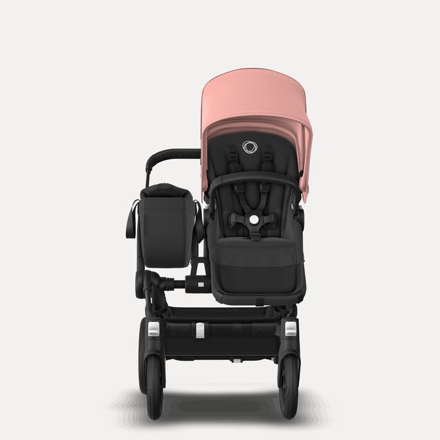 Bugaboo Donkey 5 Mono 2-in-1 stroller black base, midnight black fabrics, morning pink sun canopy - Main Image Slide 2 of 11