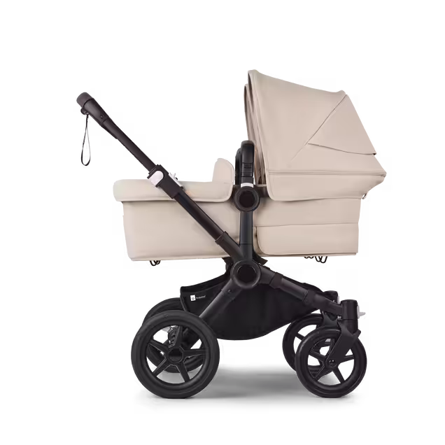 Bugaboo Donkey 5 twin stroller black base, desert taupe fabrics, desert taupe sun canopy - Main Image Slide 2 of 12