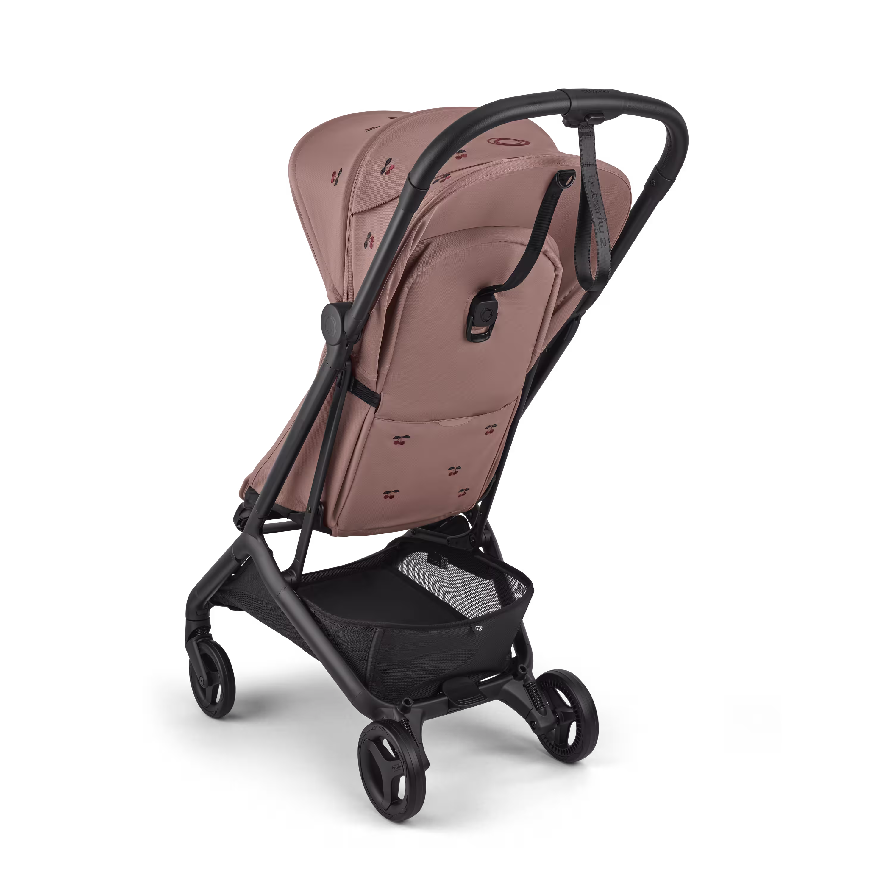 Bugaboo x Konges SlØjd limited edition Butterfly 2 travel stroller black base, dusty pink fabrics, dusty pink sun canopy - Main Modal Image Slide 3 of 8