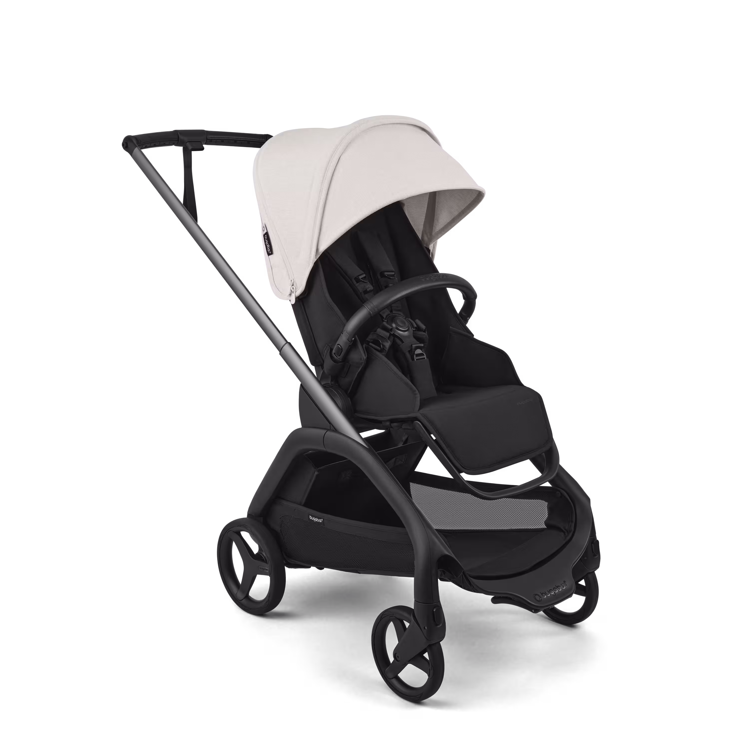 Bugaboo Dragonfly Plus seat stroller graphite base, heritage black fabrics, misty white sun canopy - Main Modal Image Slide 1 of 11