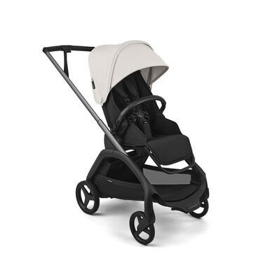 Bugaboo Dragonfly Plus seat stroller graphite base, heritage black fabrics, misty white sun canopy