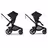 Bugaboo Kangaroo seat-only stroller black base, moon grey fabrics, moon grey sun canopy - Thumbnail Slide 6 of 11