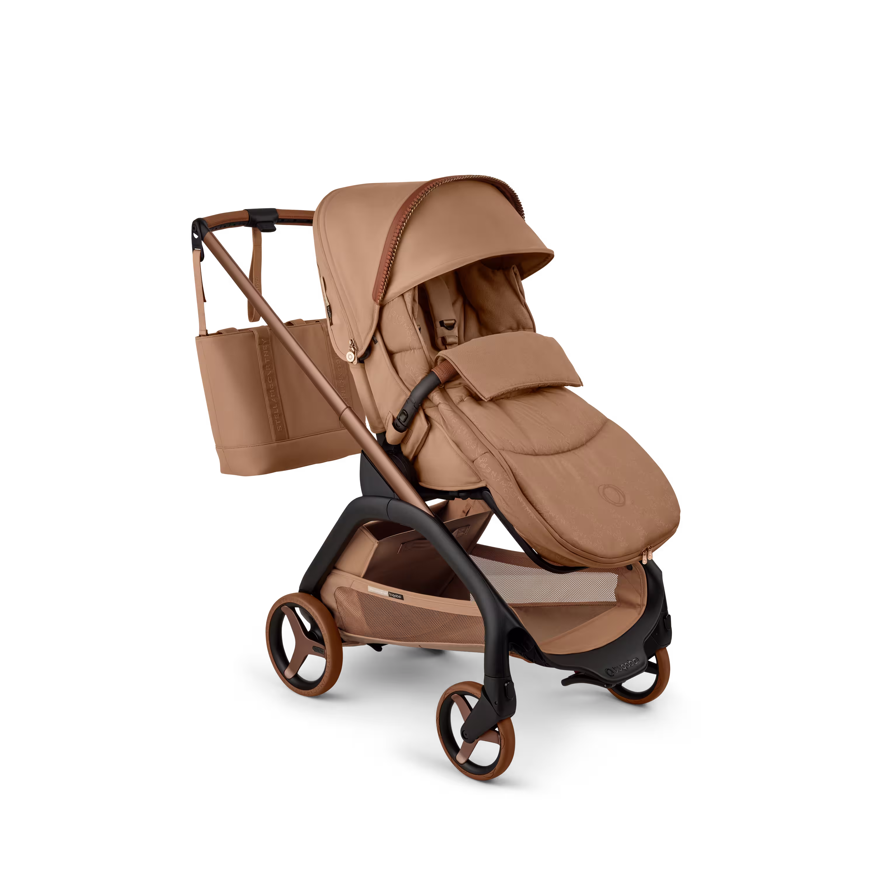 Bugaboo x Stella McCartney Dragonfly Plus 2-in-1 pram tobacco brown base, tobacco brown fabrics, tobacco brown sun canopy - Main Modal Image Slide 12 of 12