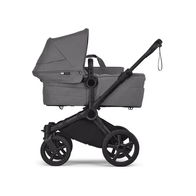 Bugaboo Donkey 6 2-in-1  stroller black base, moon grey fabrics, moon grey sun canopy view 2 - Main Image Slide 2 of 10