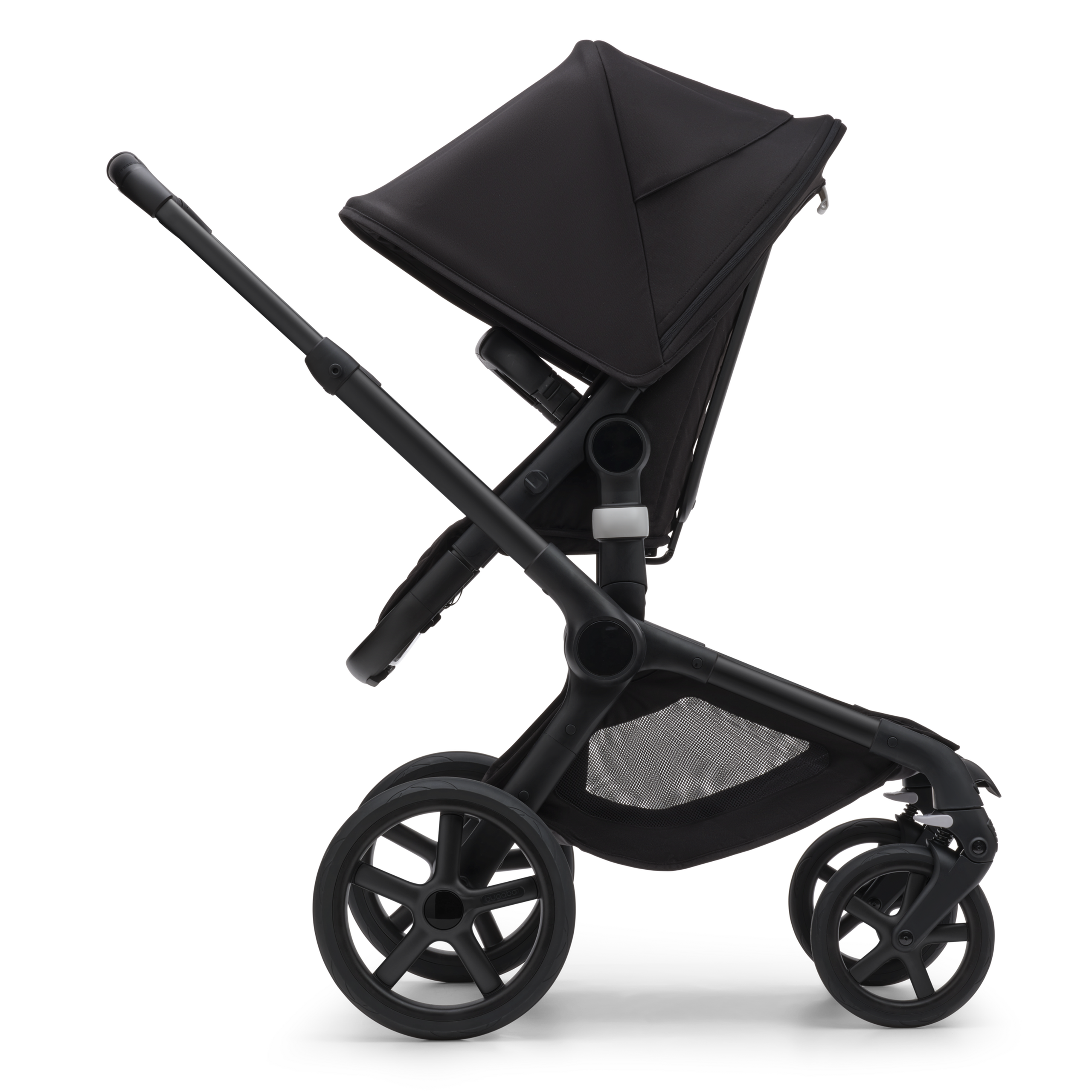 Bugaboo Fox 5 bassinet and seat stroller black base, midnight black fabrics, midnight black sun canopy - Thumbnail Slide 2 of 6