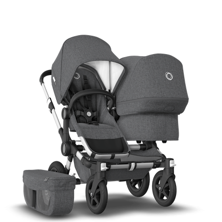 EU Bugaboo Donkey 2 Duo Classic Grey Melange, Aluminium Chassis