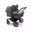 Bugaboo Donkey 5 twin stroller black base, grey mélange fabrics, grey mélange sun canopy - Thumbnail Slide 1 of 10