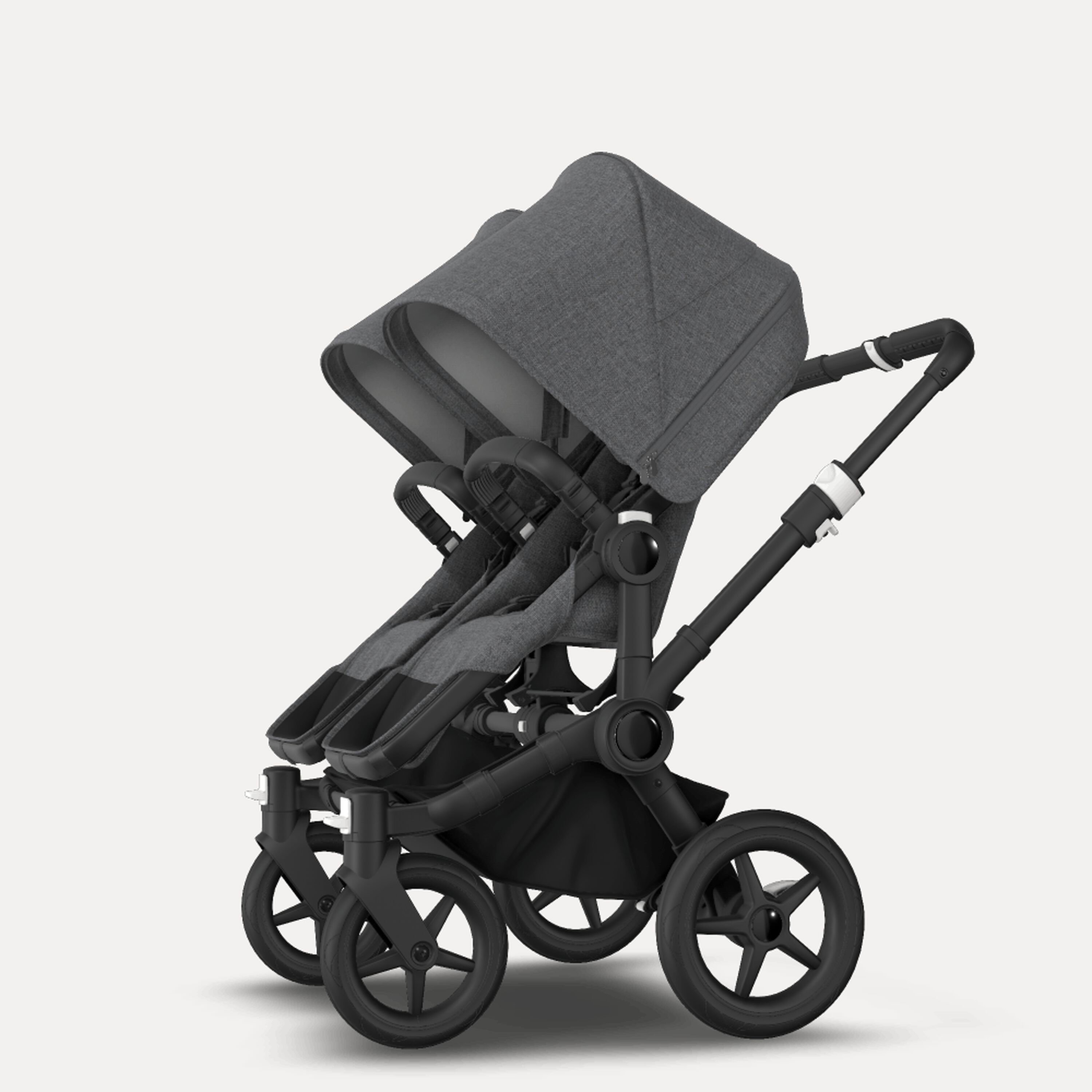 Bugaboo Donkey 3 Twin travel system grey melange sun canopy, grey melange fabrics, black base - Main Modal Image Slide 14 of 18