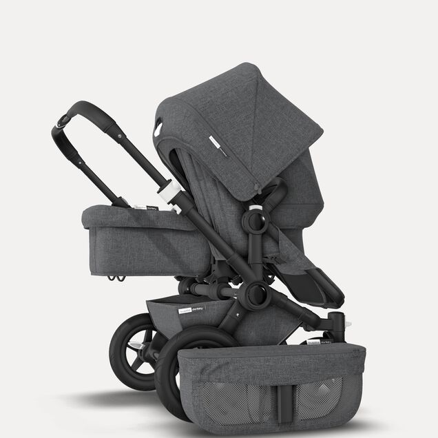 UK Bugaboo Donkey 2 Duo Classic Grey Melange, Black Chassis - Main Image Slide 6 of 6