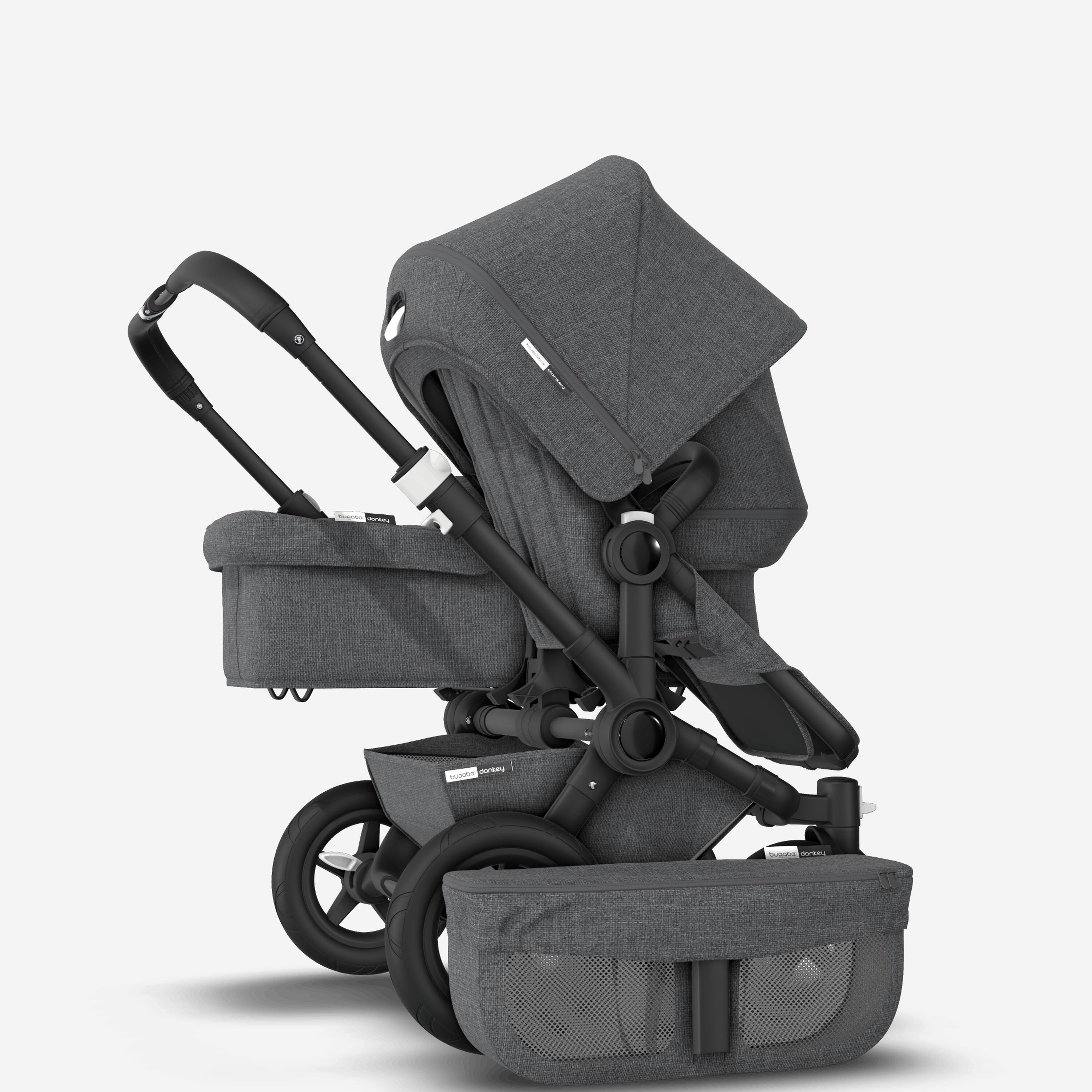 UK Bugaboo Donkey 2 Duo Classic Grey Melange, Black Chassis - Main Modal Image Slide 6 of 6