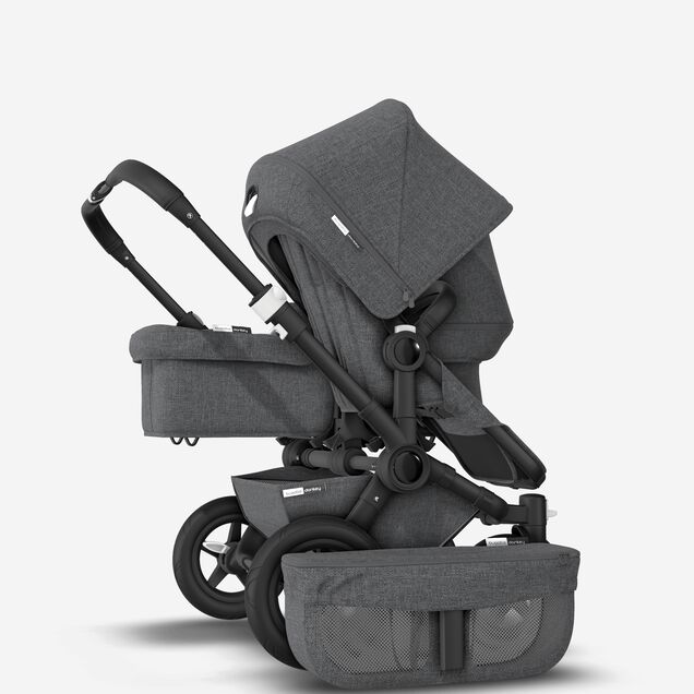 UK Bugaboo Donkey 2 Duo Classic Grey Melange, Black Chassis - Main Image Slide 6 of 6