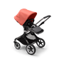 Bugaboo Fox 3 seat stroller with graphite frame, grey fabrics, and red sun canopy. - Thumbnail Modal Image Slide 6 of 7